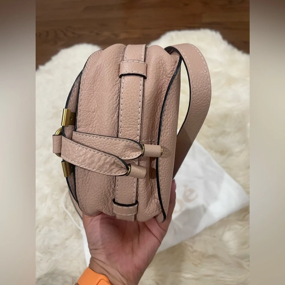 NEW: Chloe Marcie Small Leather Saddle Bag in Nomad Beige - Picture 10 of 10